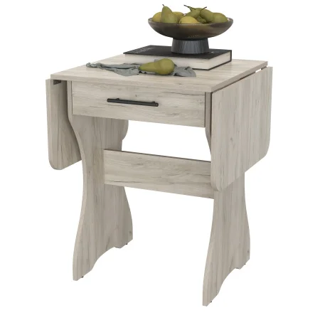 Стол обеденный раскладной с ящиком 6-02.120 дуб крафт серый