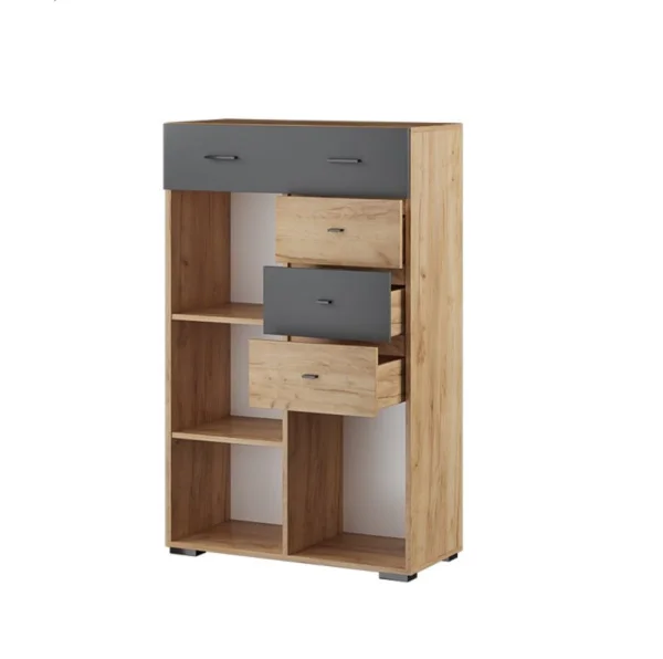 Комод Дублин гикори рокфорд/графит серый Комод Дублин гикори рокфорд/графит серый