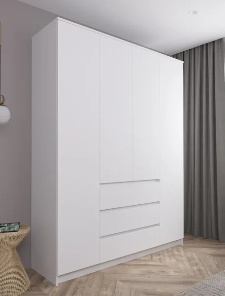 Шкаф четырехдверный Мори МШ 1600 белый