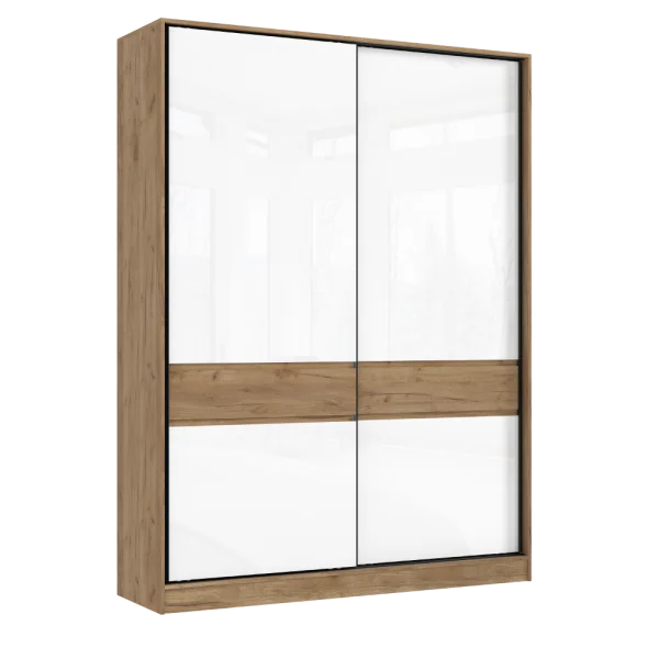 Шкаф-купе Роджина 1800 дуб крафт/белый глянец