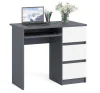 Стол компьютерный три ящика МС-6 графит/белый (правый)