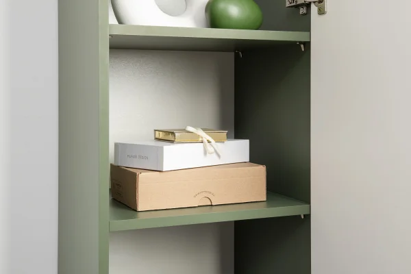 Шкаф-пенал Марион 16.333.01 дымчатый зеленый/олива шагрень