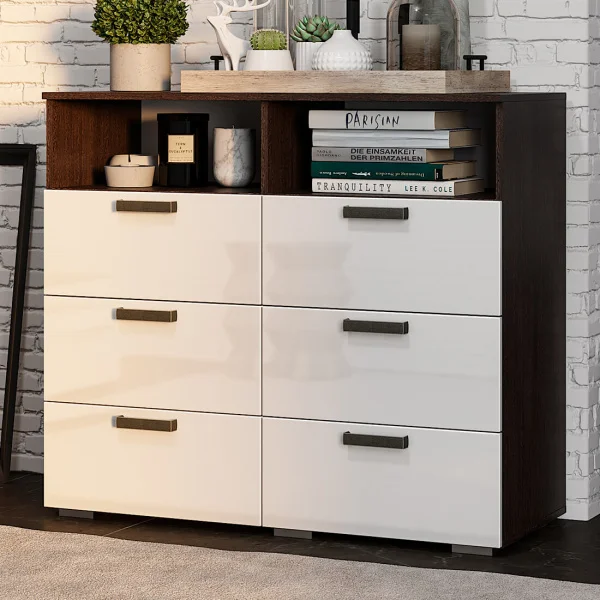 Комод Азаро венге/белый глянец Комод Азаро венге/белый глянец