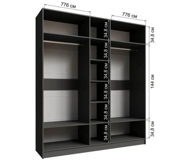 Шкаф Мадрид (2,0) без зеркала графит серый