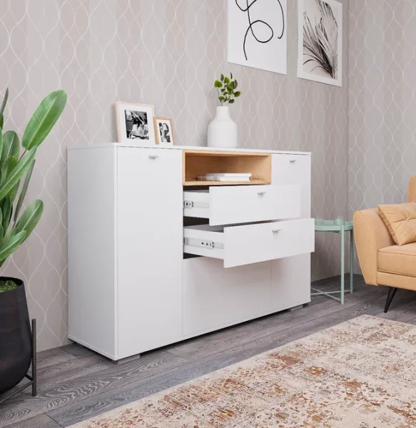 Комод Ланс К303 белый/дуб бунратти Комод Ланс К303 белый/дуб бунратти