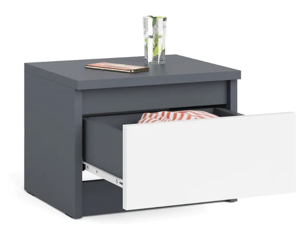 Тумба прикроватная с ящиком ТПМ 400.1 графит/белый Тумба прикроватная с ящиком ТПМ 400.1 графит/белый