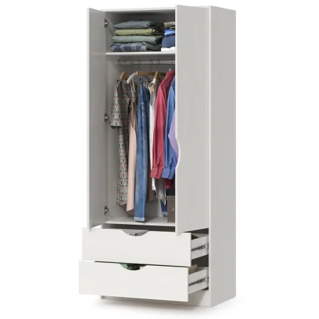 Шкаф для одежды Уна 13.327 белый (поры дерева)