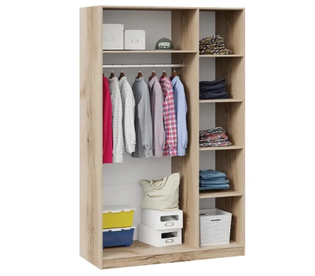 Шкаф комбинированный с 3 дверями Фьюжн дуб делано/белый глянец