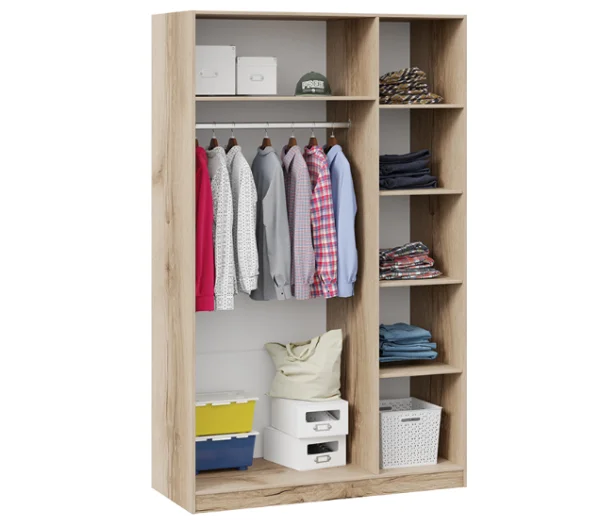 Шкаф комбинированный с 3 дверями Фьюжн дуб делано/белый глянец