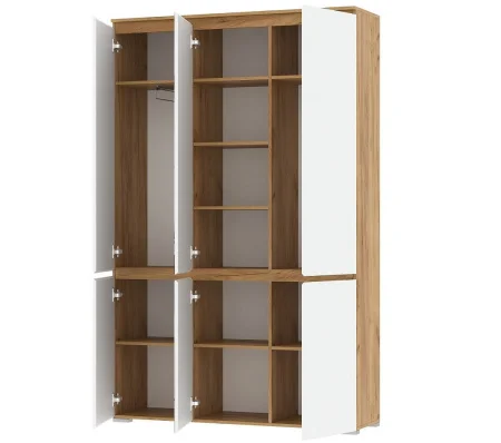 Шкаф Гретта 4С2ЗР дуб крафт золотой/белый