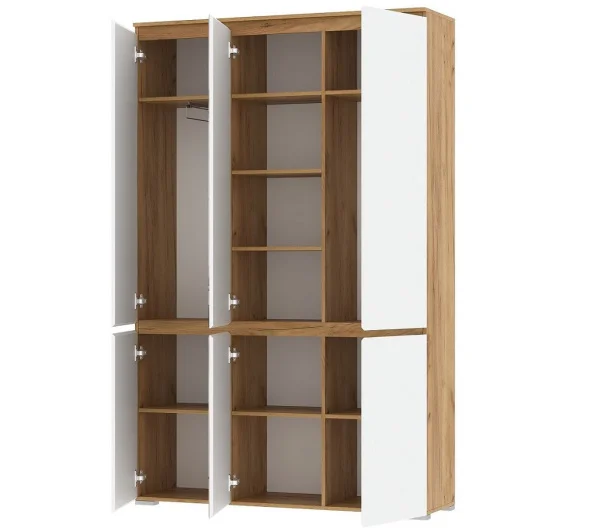 Шкаф Гретта 4С2ЗР дуб крафт золотой/белый