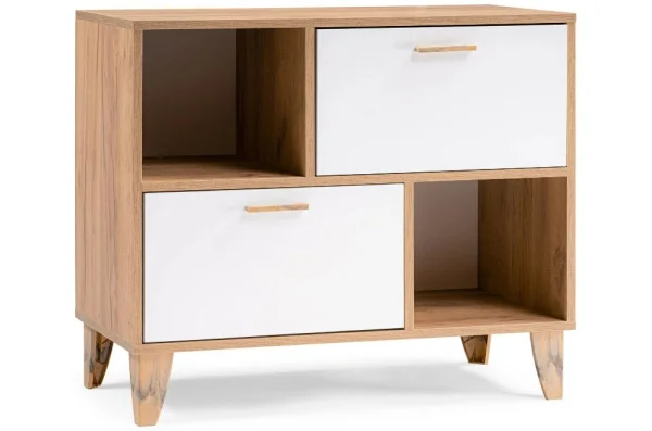 Тумба Эго Т-1 (НГ) дуб крафт золотой/белый глянец