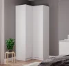 Шкаф угловой прямой Челси белый/белый глянец