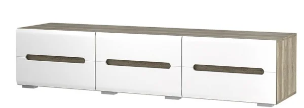 Тумба под ТВ Наоми ТБ-17 дуб каньон/белый глянец