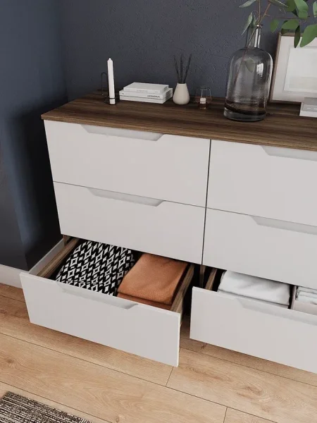 Комод Роза 1300 орех франклин/белый софт тренто Комод Роза 1300 орех франклин/белый софт тренто