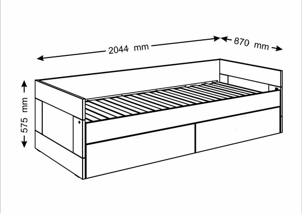 Кровать раздвижная Сириус 80х200 с ящиками белый Кровать раздвижная Сириус 80х200 с ящиками белый