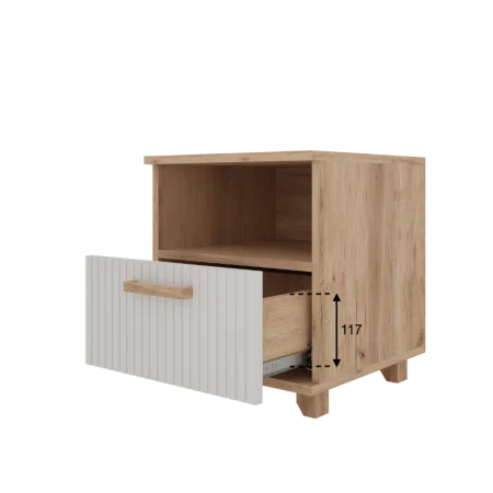 Тумба прикроватная Ньерд дуб вотан/белый софт