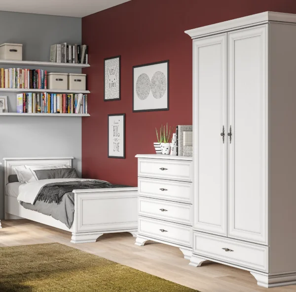 Шкаф двустворчатый Кентаки SZF2D1S белый