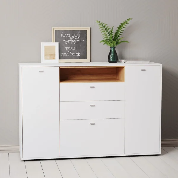 Комод Бэль 10.95 дуб крафт золотой/белый премиум Комод Бэль 10.95 дуб крафт золотой/белый премиум