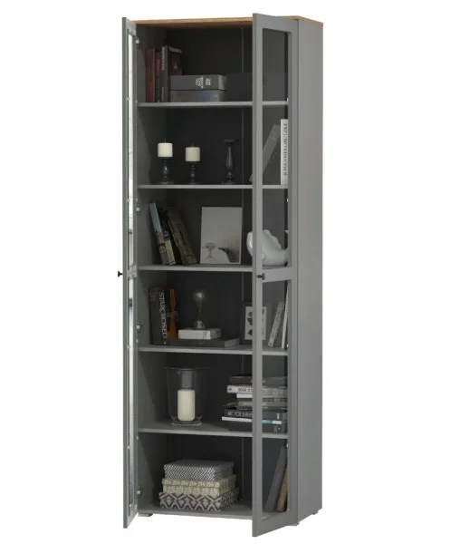 Шкаф-витрина Остин 16.394.02 серый графит/дуб крафт золотой Шкаф-витрина Остин 16.394.02 серый графит/дуб крафт золотой