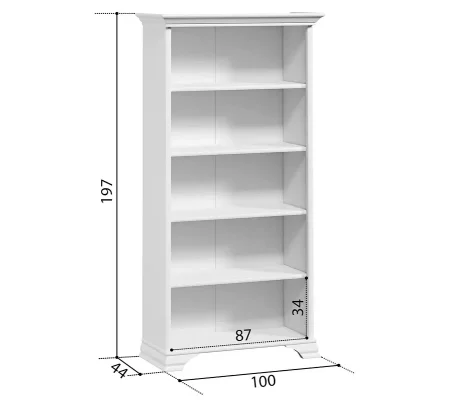 Стеллаж открытый пять полок Кентаки REG/90 белый