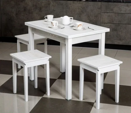 Стол обеденный раскладной белый