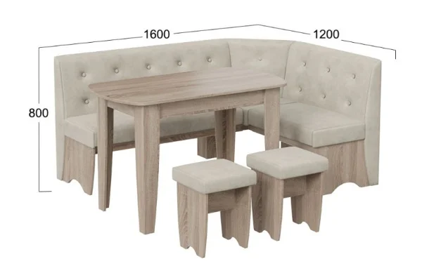 Кухонный комплект Барселона дуб сонома трюфель, микровелюр Duna Brilliant Кухонный комплект Барселона дуб сонома трюфель, микровелюр Duna Brilliant