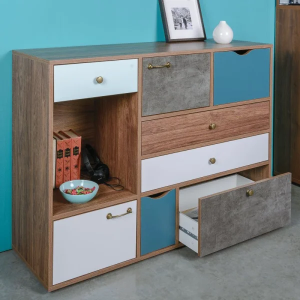 Комод Вайс 10.104 морское дерево винтаж/камень тёмный/бензин/мята/белый премиум Комод Вайс 10.104 морское дерево винтаж/камень тёмный/бензин/мята/белый премиум