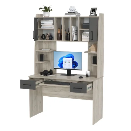 Стол рабочий 6-0604 Бета дуб крафт серый/графит