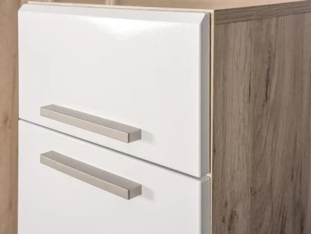 Модульная прихожая Лайн дуб крафт серый/белый глянец