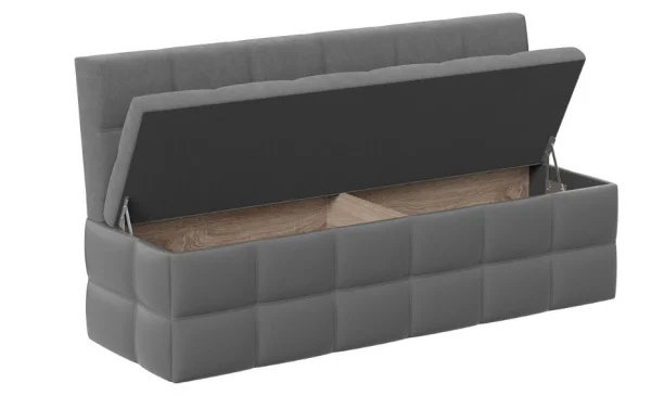 Скамья прямая Домино исп 2 кожзам серый, велюр серый Скамья прямая Домино исп 2 кожзам серый, велюр серый