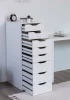 Узкий комод 8 ящиков Ингар белый