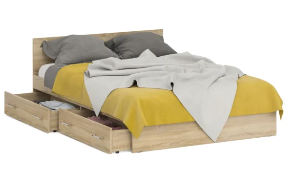 Кровать Стандарт с ящиками дуб сонома Кровать Стандарт с ящиками дуб сонома