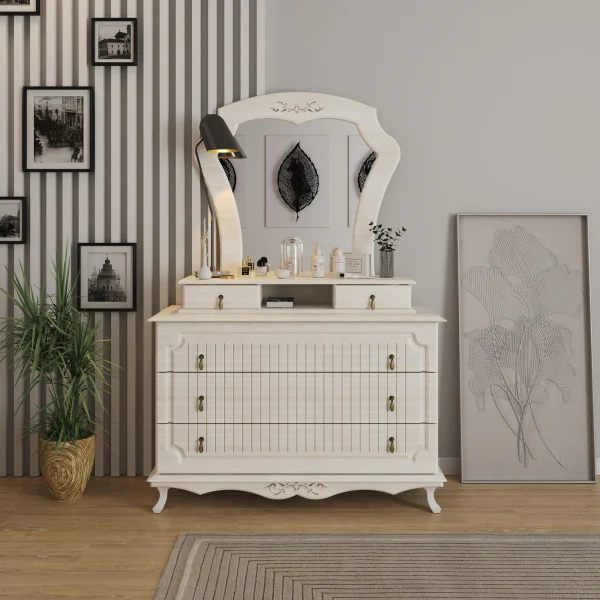 Столик туалетный Кантри 06.33 вудлайн кремовый/сандал белый Столик туалетный Кантри 06.33 вудлайн кремовый/сандал белый