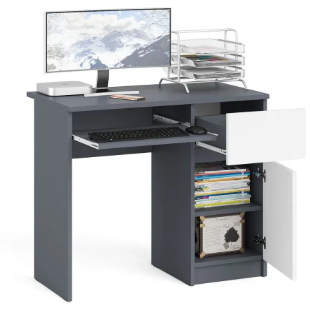 Стол компьютерный МС-1 графит/белый (правый)