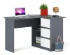 Угловой компьютерный стол МС-16 графит/белый (правый)