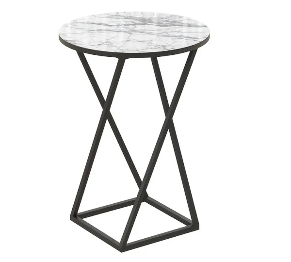 Стол журнальный ДП 1-03-05 исп.2 черный, стекло мрамор белый Стол журнальный ДП 1-03-05 исп.2 черный, стекло мрамор белый