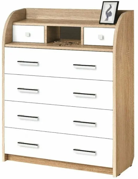 Комод К-6 дуб сонома/белый Комод К-6 дуб сонома/белый