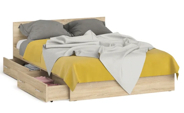 Кровать с ящиками Мори дуб сонома Кровать с ящиками Мори дуб сонома