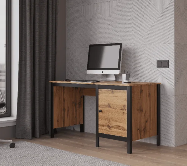 Стол письменный Лофт BIU/130 дуб вотан/черный