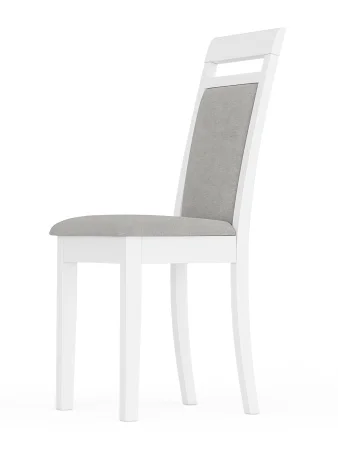 Стул Гольф-12 белый, ткань велюр серый 63