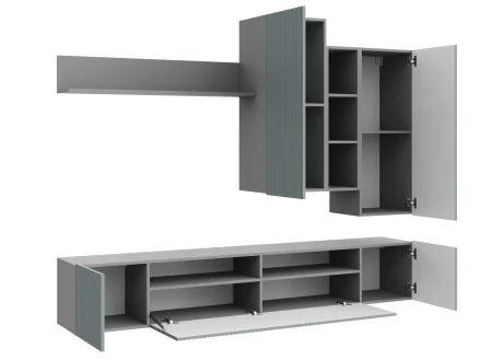 Стенка Сканди МДФ НМ-001 грин грей софт