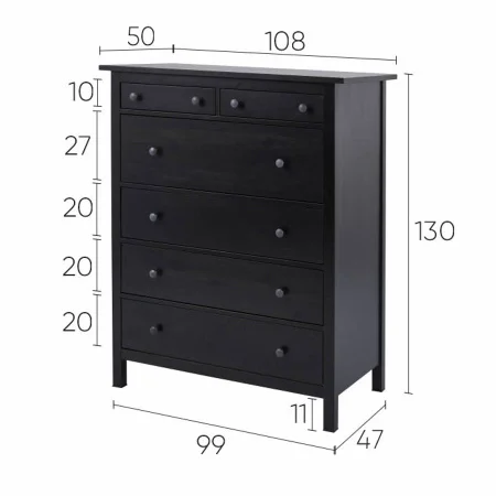 Комод 6 ящиков Кымор черный
