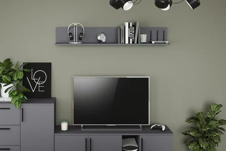 Полка навесная открытая Эйр 16.490 серый графит