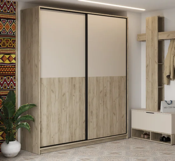 Шкаф-купе Бохо ШК-005 дуб крафт серый/кашемир