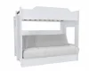 Кровать двухъярусная с диван-кроватью белый Ambrossia light (стежка) рогожка