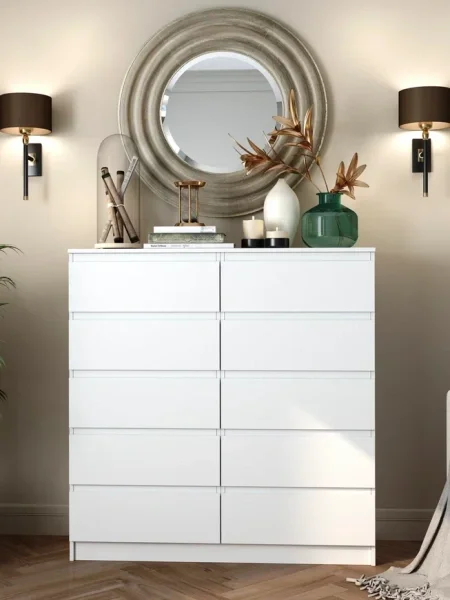 Комод Мори МК 1200.10 белый (10 ящиков) Комод Мори МК 1200.10 белый (10 ящиков)