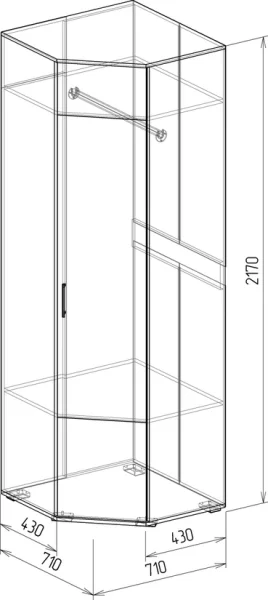 Шкаф угловой Байкал №8 венге/бодега
