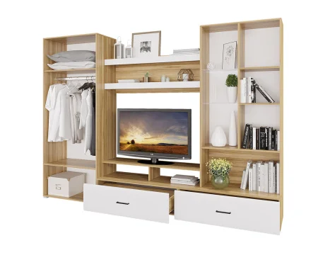 Гостиная Ненси-1 дуб крафт золотой/белый глянец