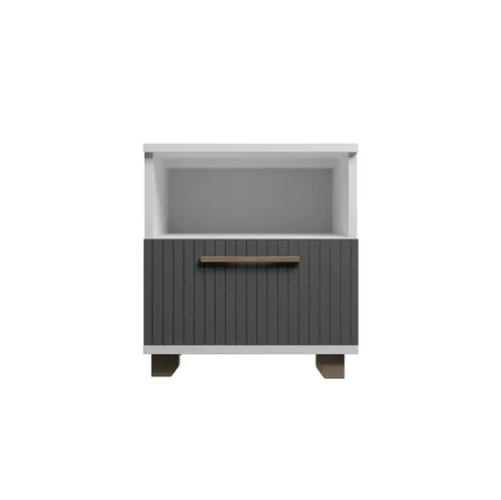 Тумба прикроватная Копенгаген с ящиком белый/серый графит